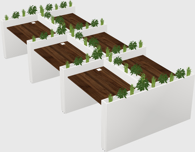 Rectangular shared desk