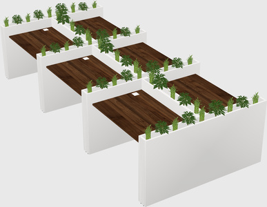 Rectangular shared desk