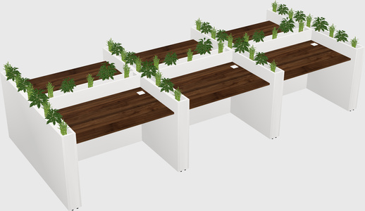 Rectangular shared desk