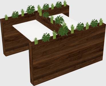 Rectangular shared desk