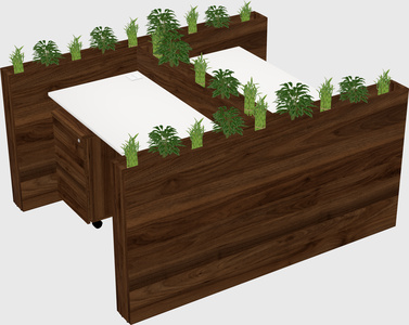 Rectangular shared desk