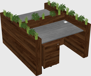 Rectangular shared desk