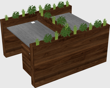Rectangular shared desk