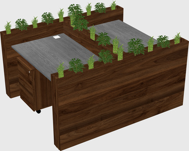 Rectangular shared desk