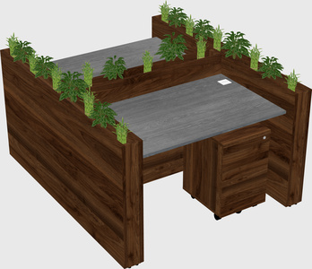 Rectangular shared desk