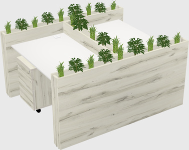 Rectangular shared desk