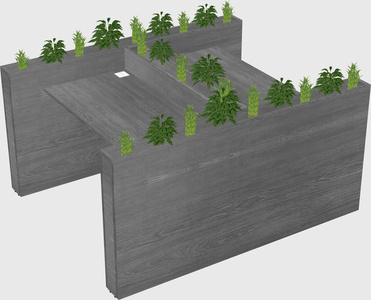 Rectangular shared desk