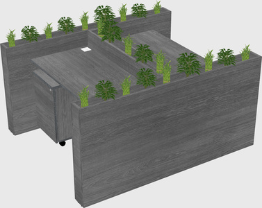 Rectangular shared desk