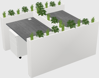 Rectangular shared desk