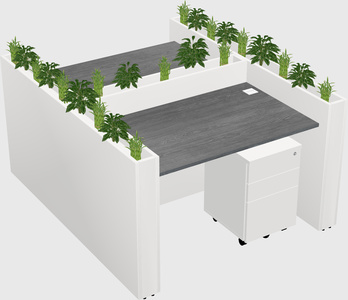 Rectangular shared desk