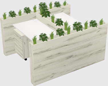 Rectangular shared desk