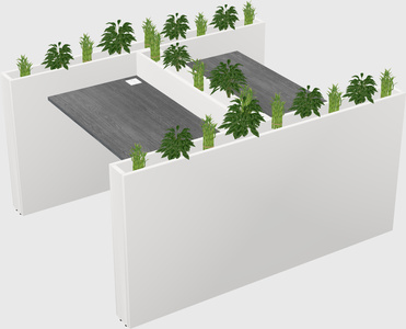Rectangular shared desk