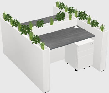 Rectangular shared desk