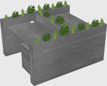 Rectangular shared desk