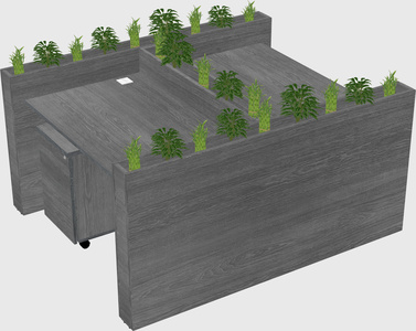 Rectangular shared desk