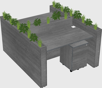 Rectangular shared desk