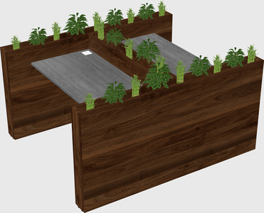 Rectangular shared desk