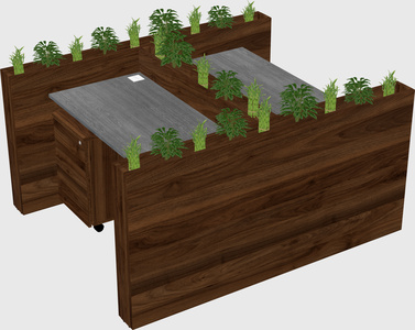 Rectangular shared desk