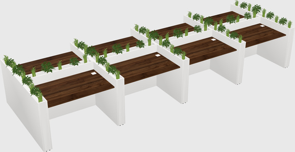 Rectangular shared desk
