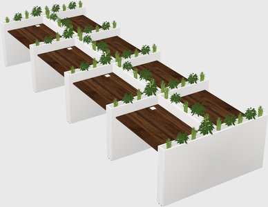 Rectangular shared desk