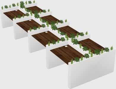 Rectangular shared desk