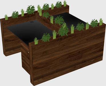 Rectangular shared desk