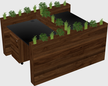 Rectangular shared desk
