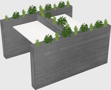 Rectangular shared desk