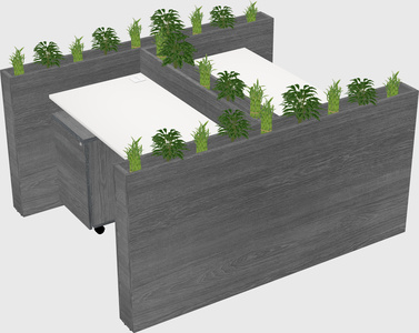 Rectangular shared desk