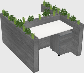 Rectangular shared desk