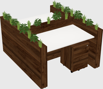Rectangular shared desk