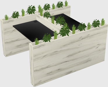 Rectangular shared desk
