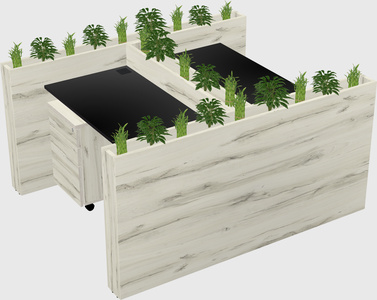 Rectangular shared desk