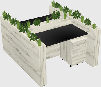 Rectangular shared desk