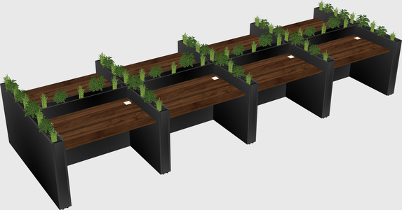 Rectangular shared desk