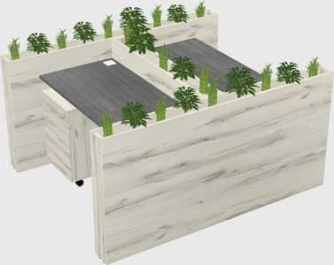 Rectangular shared desk