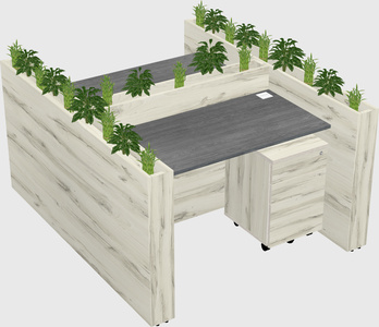 Rectangular shared desk