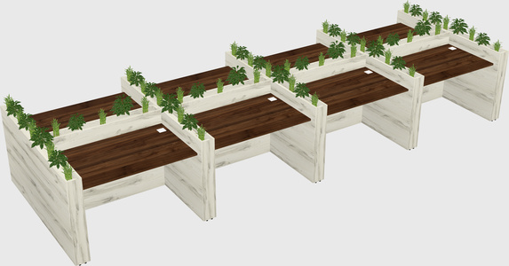 Rectangular shared desk