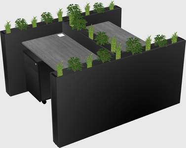 Rectangular shared desk