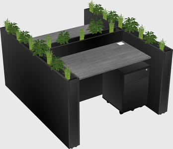 Rectangular shared desk