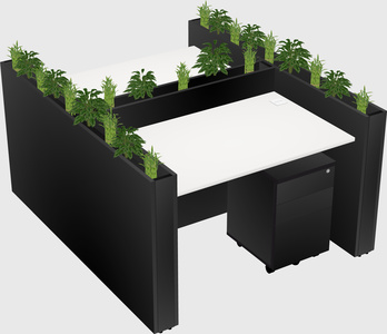Rectangular shared desk