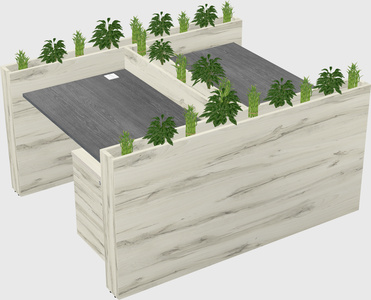 Rectangular shared desk