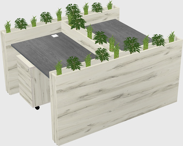 Rectangular shared desk