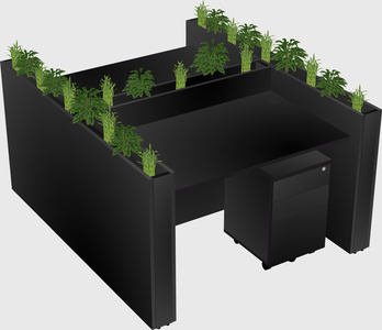 Rectangular shared desk
