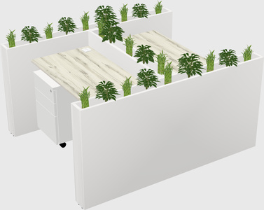 Rectangular shared desk