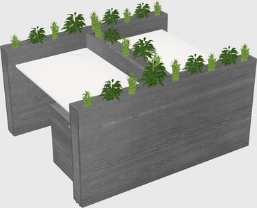 Rectangular shared desk