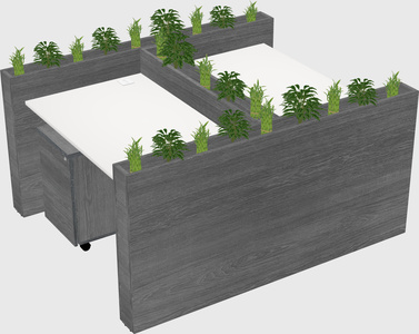 Rectangular shared desk
