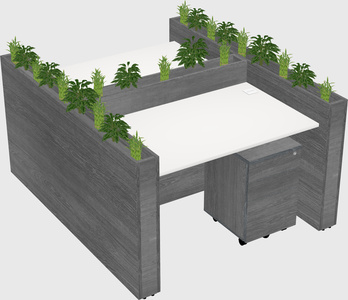 Rectangular shared desk