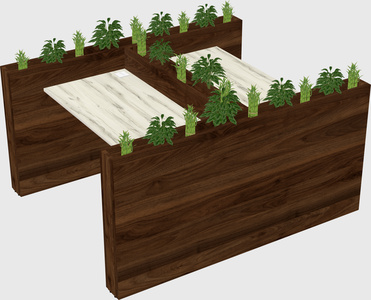 Rectangular shared desk