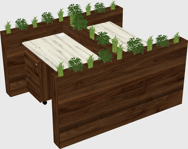 Rectangular shared desk